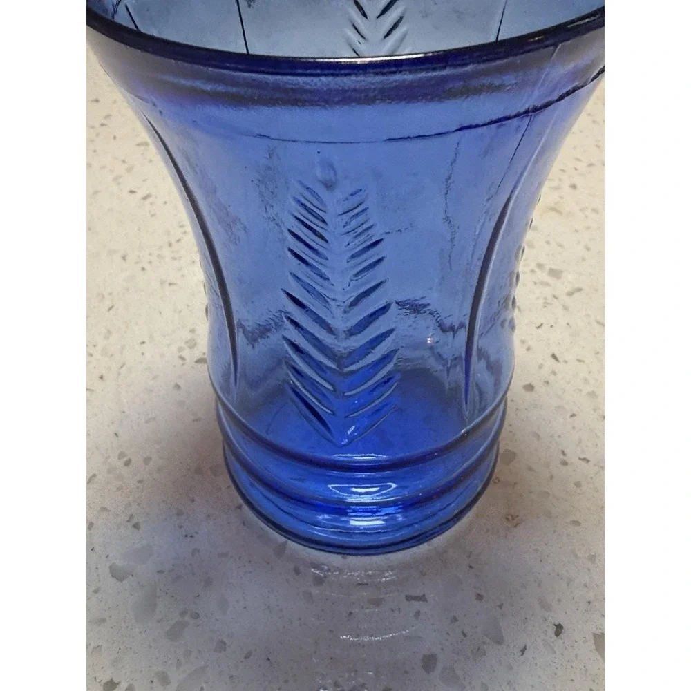 Maryland Glass Cobalt Blue Feather 4 1/2